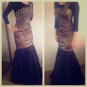 Black and Gold Mermaid Dress